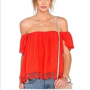 Lovers + Friends Life’s A Beach Off Shoulder Flowy Top